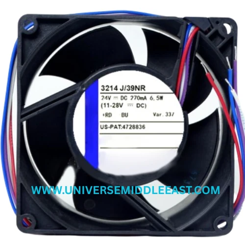 EBM-PAPST 3214J/39NR Axial Fan, 24 VDC, 76.5 CFM — EBM-PAPST