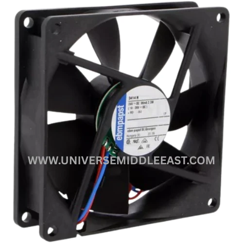 EBM-PAPST 3414N Axial Fan, 24 VDC, 2700 RPM, Ball Bearing — EBM-PAPST