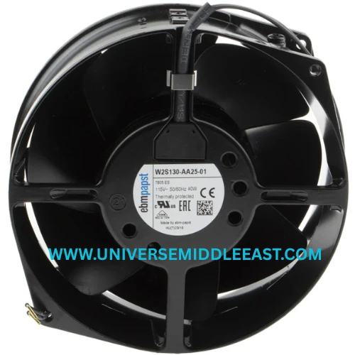 EBM-PAPST W2S130-AA25-01 Axial Fan, 115 VAC, 3250 RPM — EBM-PAPST