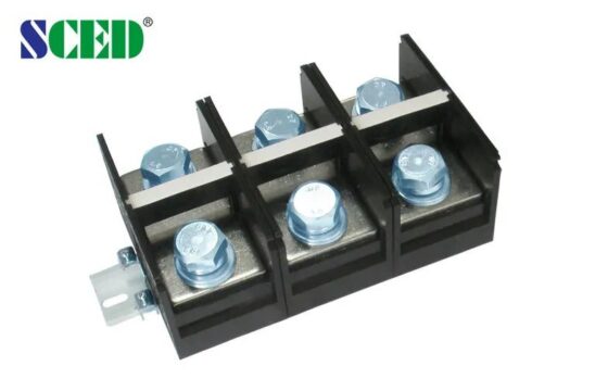 50A 3 Pole Barrier Terminal Block with Cover