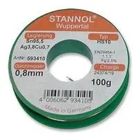 593410 Solder Wire, Lead Free, 0.8MM, 100G