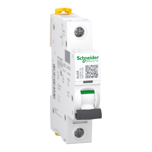 A9F74106 – Schneider Electric Miniature circuit breaker (MCB), Acti9 iC60N, 1P, 6A, C curve, 6000A (IEC/EN 60898-1), 10kA… — SCHNEIDER