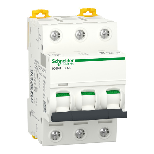 A9F84304 – Schneider Electric Miniature circuit breaker (MCB), Acti9 iC60H, 3P, 4A, C curve, 10000A (IEC/EN 60898-1), 70kA… — SCHNEIDER