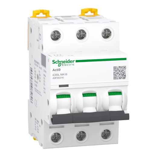 A9F90316 – Schneider Electric iC60L – miniature circuit breaker – 3P – 16A – MA curve — SCHNEIDER