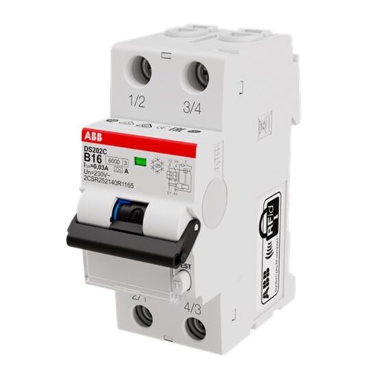 ABB 2CSR252140R1165 16A 2 Pole RCBO DS202C B16 A30 — ABB