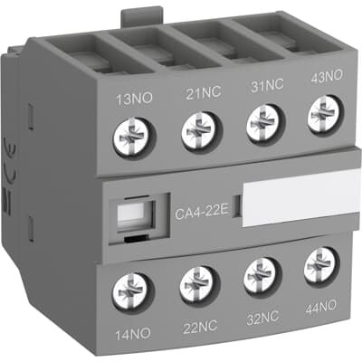 ABB CA4-40N – CA4-40N is a 4-pole front mounted auxiliary contact block equipped with screw terminals — ABB