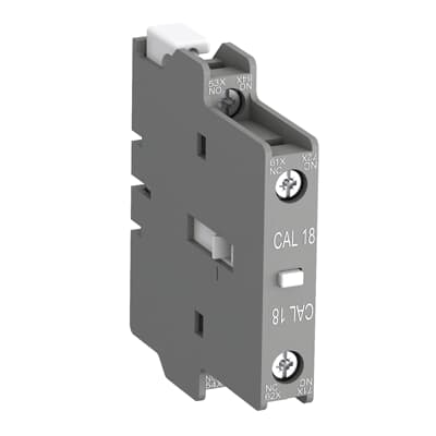 ABB CAL18-11B – 2 pole screw type side mounted auxilliary contact block fitted outside CAL18-11, instantaneous N.O. and N.C.… — ABB
