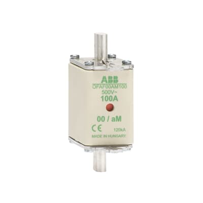 ABB OFAF00AM125 1SCA022697R3070 – Fuselink, rated current 125A, size NH00, rated voltage 500VAC, utilization category aM… — ABB