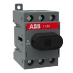 ABB OT40F3 1SCA104902R1001 – 3-pole, front operated, base mounted, DIN-rail mountable switch-diconnector / non-fusible…