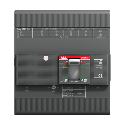 ABB XT3S 250 TMD 200-2000 4p F F InN 100% 1SDA068231R1 – C.BREAKER TMAX XT3S 250 FIXED FOUR-POLE WITH FRONT TERMINALS AND… — ABB