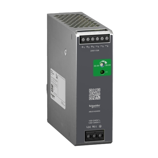 ABLS1A24050 – Schneider Electric Regulated Power Supply, 100-240V AC, 24V 5 A, single phase, Optimized — SCHNEIDER