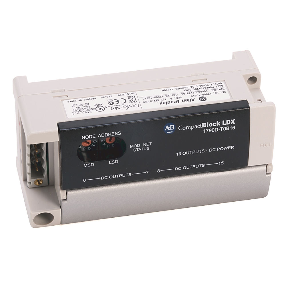 Allen-Bradley 1790D-T8BV8B – CompactBlock LDX 16 Point Base Block — ALLEN-BRADLEY