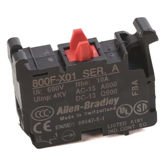 Allen-Bradley 800F-X01 – 22mm Contact Block 800F PB, Pack qty.10 — ALLEN-BRADLEY