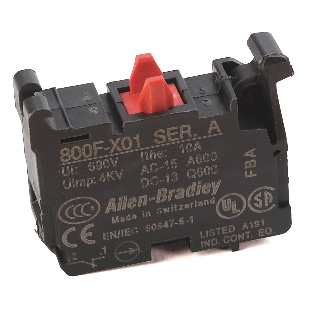 Allen-Bradley 800F-X01 – 22mm Contact Block 800F PB, Pack qty.10 — ALLEN-BRADLEY