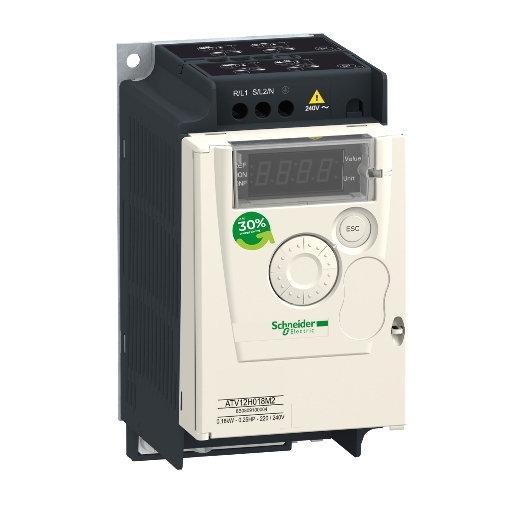 ATV12H037F1 – Schneider Electric variable speed drive ATV12 – 0.37kW – 0.55hp – 100..120V – 1ph – with heat sink — SCHNEIDER