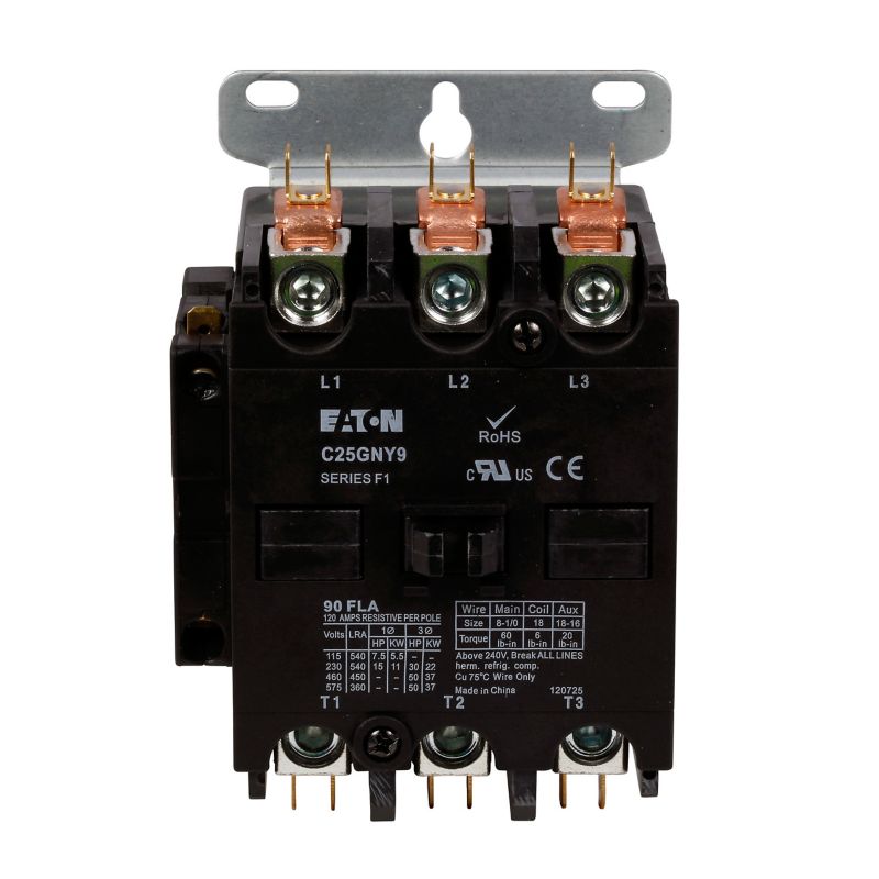 Eaton C25GNY8 Definite Purpose Contactor Non-reversing 3P — Eaton