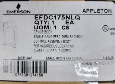 EFDC175NLQ Unilet 3/4 Single