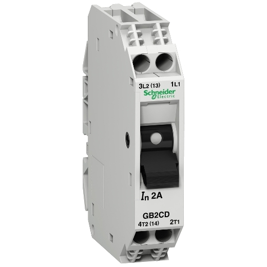 GB2CD09 – Schneider Electric Circuit breaker, TeSys GB2, 1P+N, 4A, Icu 3kA at 240V, Thermal magnetic, DIN rail mounted — SCHNEIDER