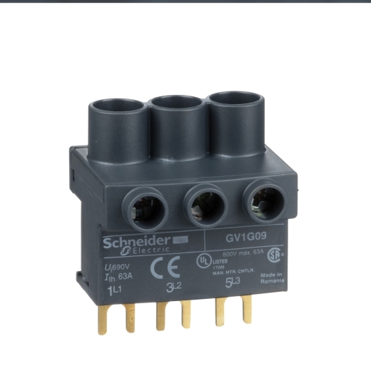 GV1G09 – Schneider Electric TeSys GV2, TeSys D & TeSys U – terminal block – 3P – from the top — SCHNEIDER