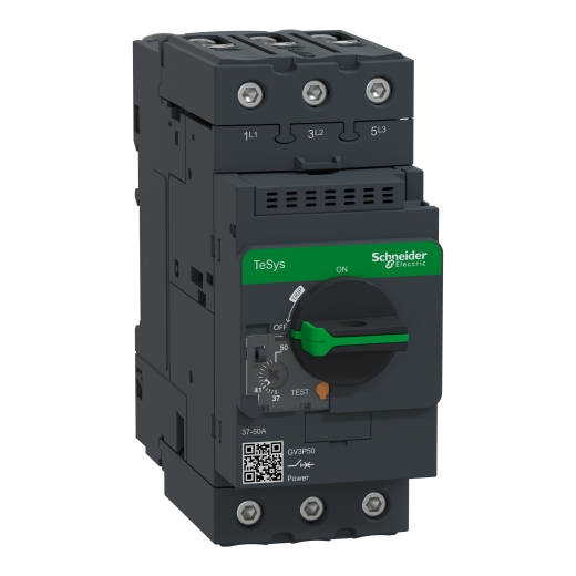 GV3P50 – Schneider Electric Motor circuit breaker, TeSys GV3, 3P, 37-50 A, thermal magnetic, EverLink terminals — SCHNEIDER