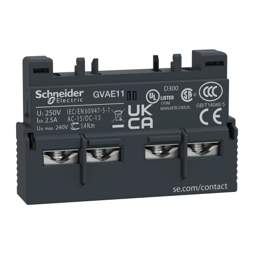GVAE11 – Schneider Electric TeSys GV2 & GV3 – auxiliary contact – 1 NO + 1 NC — SCHNEIDER