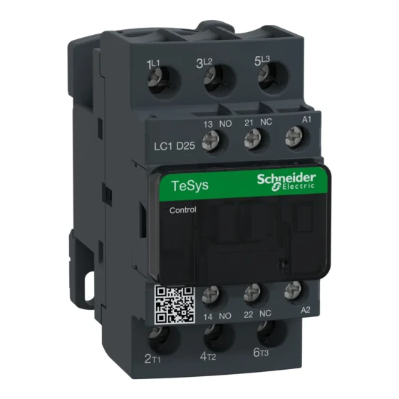 LC1D25C7 – Schneider Electric Contactor, TeSys Deca, 3P(3NO), AC-3/3e, <=440V, 25A, 32V AC 50/60Hz coil, screw clamp terminals — SCHNEIDER