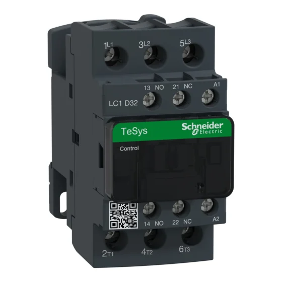 LC1D32P7C – Schneider Electric Contactor, TeSys Deca, 3P(3 NO), AC-3/AC-3e, 0 to 440V, 32A, 230VAC 50/60Hz coil, Screw terminal — SCHNEIDER