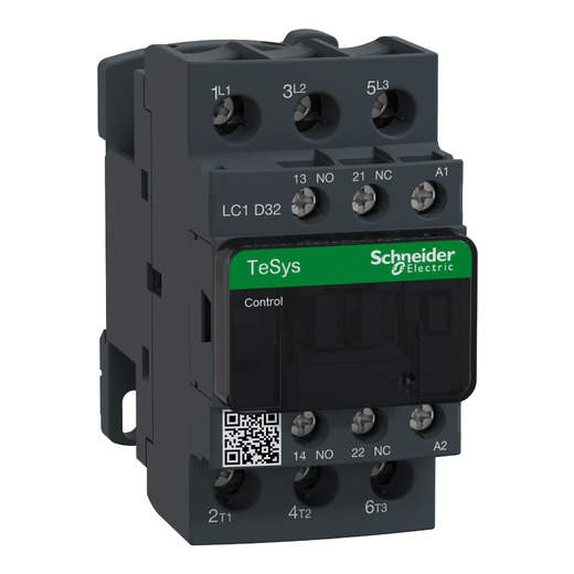 LC1D32R7 – Schneider Electric Contactor, TeSys Deca, 3P(3NO), AC-3/3e, ≤ 440V, 32A, 440V AC 50/60Hz coil, screw clamp… — SCHNEIDER