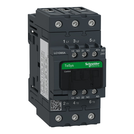LC1D65ABD – Schneider Electric TeSys D contactor – 3P(3 NO) – AC-3 – ≤ 440 V 65 A – 24 V DC standard coil — SCHNEIDER