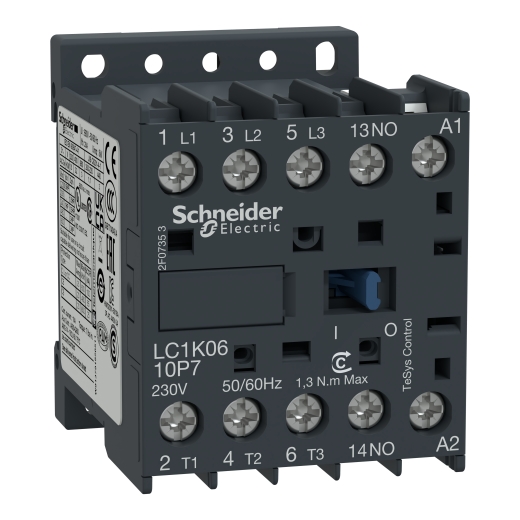 LC1K0910B7 – Schneider Electric TeSys K contactor – 3P – AC-3 ≤ 440 V 9 A – 1 NO aux. – 24 V AC coil — SCHNEIDER
