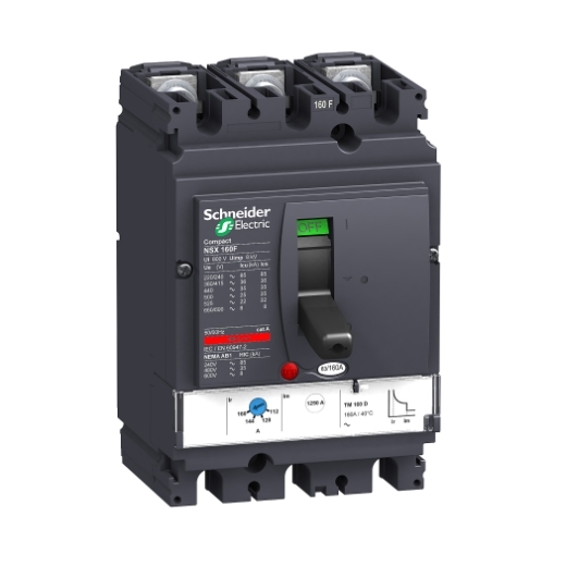 LV430630 – Schneider Electric circuit breaker Compact NSX160F – TMD – 160 A – 3 poles 3d — SCHNEIDER