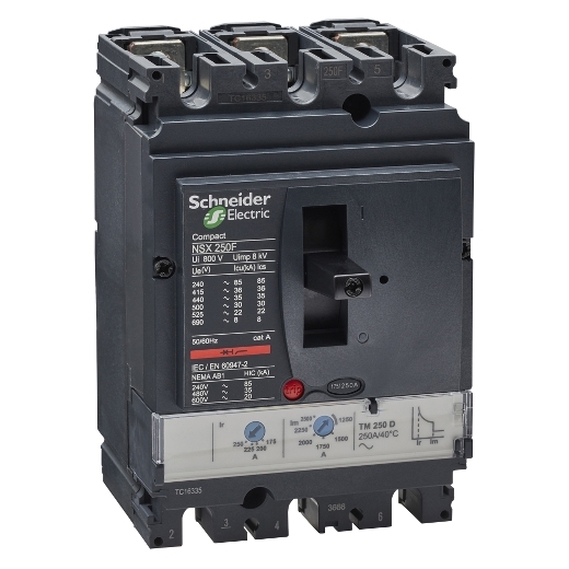 LV431630 – Schneider Electric circuit breaker Compact NSX250F – TMD – 250 A – 3 poles 3d — SCHNEIDER