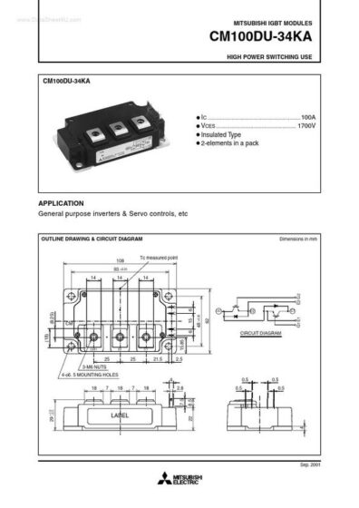 Mitsubishi Electric CM100DU-34KA — Mitsubishi Electric