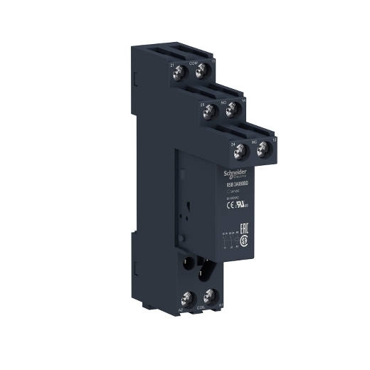RSB2A080BDS – Schneider Electric Harmony, Interface plug-in relay with socket, 8 A, 2 CO, 24 V DC — SCHNEIDER