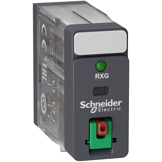 RXG22B7 – Schneider Electric interface plug-in relay – HARMONY RXG – 2C/O standard -24VAC-5A – with LTB and LED — SCHNEIDER