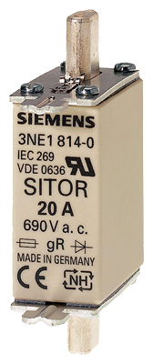 Siemens 3NE1815-0 Sitor Fuse Link with Blade Contacts — SIEMENS