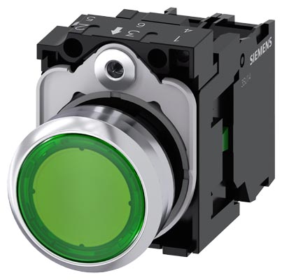 Siemens 3SU1152-0AB40-1BA0 Illuminated Pushbutton — SIEMENS