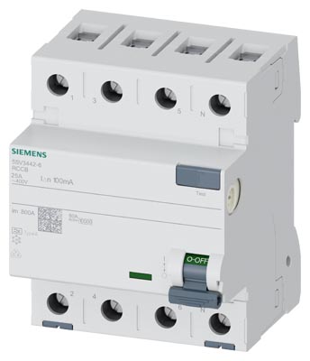 Siemens 5SV3442-6 RCCB:25A:100MA PN — SIEMENS