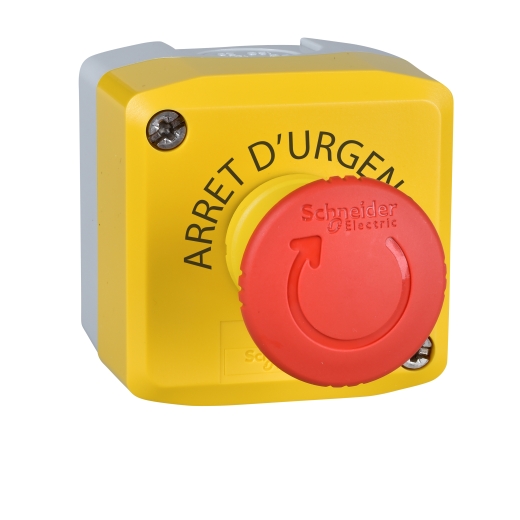 XALK178E – Schneider Electric Harmony XALD, XALK, Control station, plastic, yellow, 1 red mushroom head push button Ø40… — SCHNEIDER