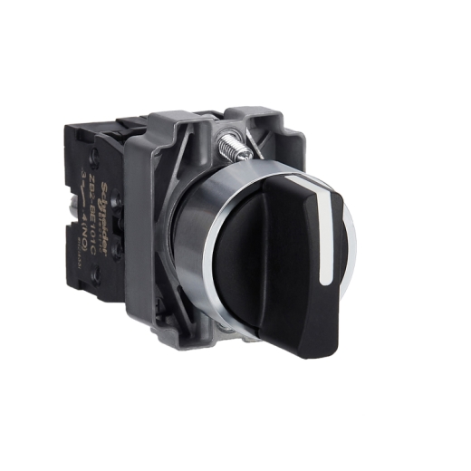 XB2BD33C – Schneider Electric Complete selector switch, Easy Harmony XB2, metal, black, 22mm, 3 positions, stay put, 2NO — SCHNEIDER