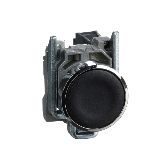 XB4BA21 – Schneider Electric Push button, metal, flush, black, Ø22, spring return, unmarked, 1 NO — SCHNEIDER