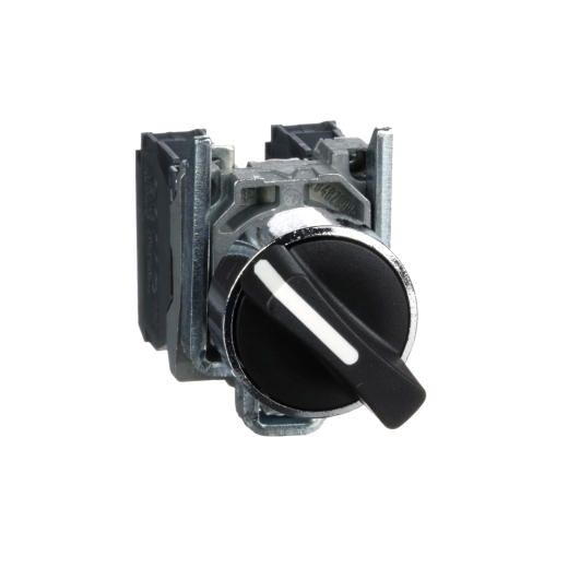 XB4BD25 – Schneider Electric Selector switch, metal, black, Ø22, 2 positions, stay put, 1 NO+1 NC — SCHNEIDER