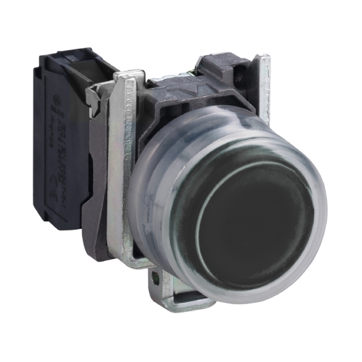 XB4BP21 – Schneider Electric Push button, metal, projecting, black, Ø22, spring return, booted, unmarked, 1 NO — SCHNEIDER