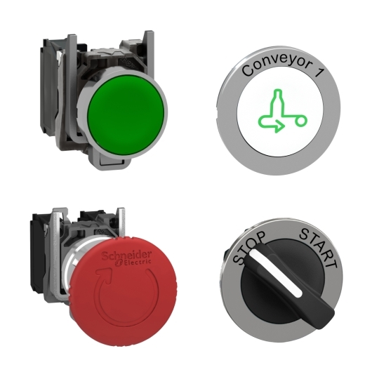 XB4BT42 – Schneider Electric Complete emergency switching off push button, Harmony XB4, Red Ø 40 stop, Ø22 mm latching pull… — SCHNEIDER