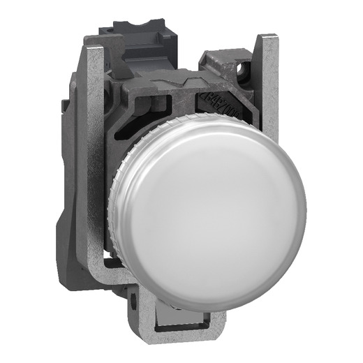 XB4BVB1 – Schneider Electric Pilot light, metal, white, Ø22, plain lens with integral LED, 24 V AC/DC — SCHNEIDER