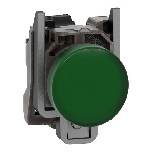 XB4BVB3 – Schneider Electric Pilot light, metal, green, Ø22, plain lens with integral LED, 24 V AC/DC — SCHNEIDER