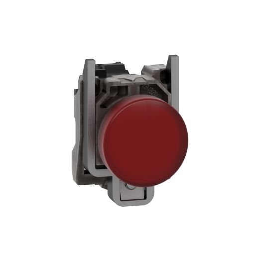 XB4BVB4 – Schneider Electric Pilot light, metal, red, Ø22, plain lens with integral LED, 24 V AC/DC — SCHNEIDER