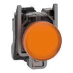 XB4BVB5 – Schneider Electric Pilot light, metal, orange, Ø22, plain lens with integral LED, 24 V AC/DC