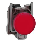 XB4BVG4 – Schneider Electric Pilot light, metal, red, Ø22, plain lens with integral LED, 110…120 VAC