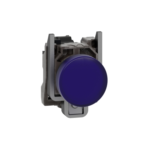 XB4BVM6 – Schneider Electric Pilot light, metal, blue, Ø22, plain lens with integral LED, 230…240 VAC — SCHNEIDER